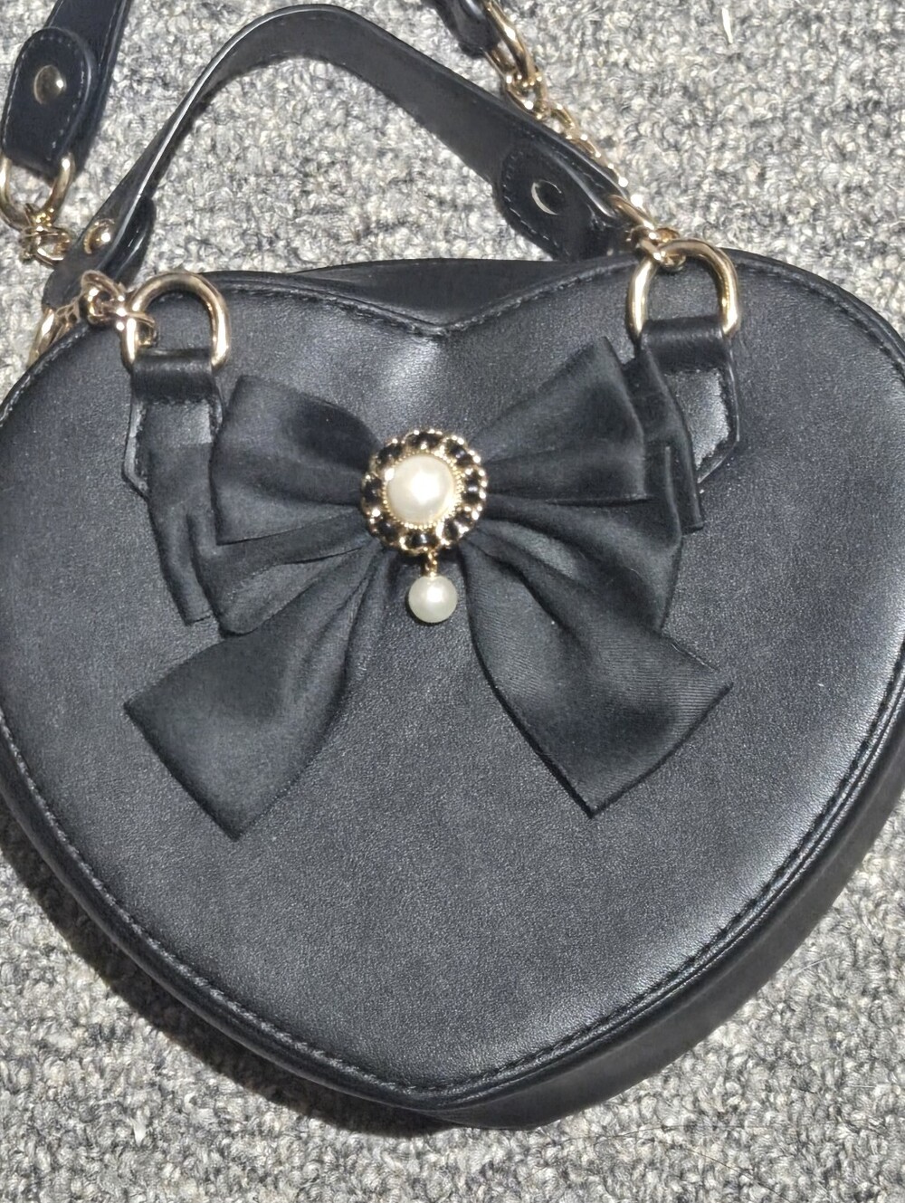 ROJITA small black heart shaped handbag